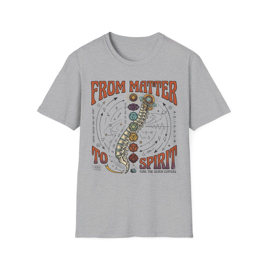 Spiritual Chakra Spine Graphic Tee—From Matter to Spirit T-Shirt