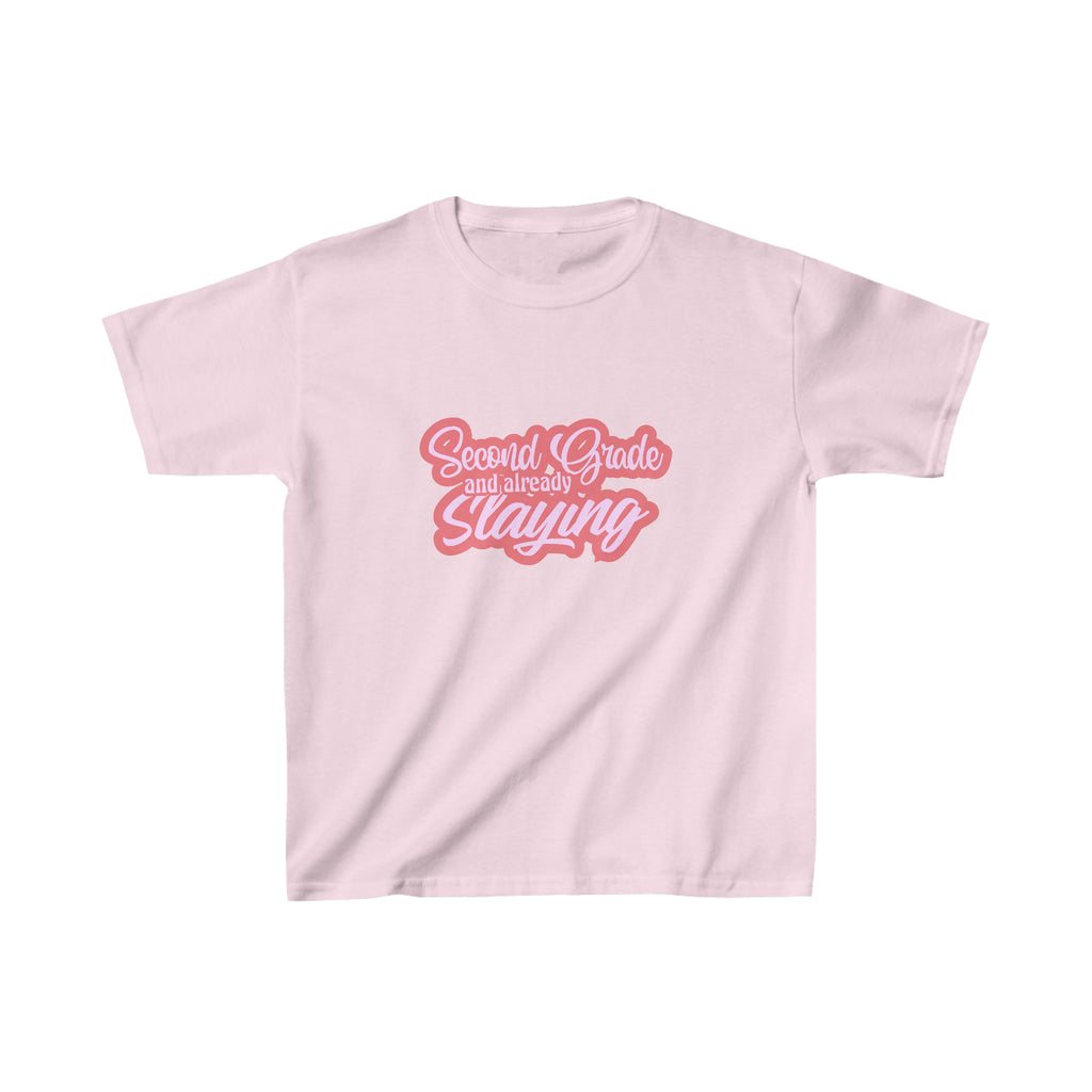 Slaying in Second Grade Shirt | School Kids Heavy Cotton™ Tee