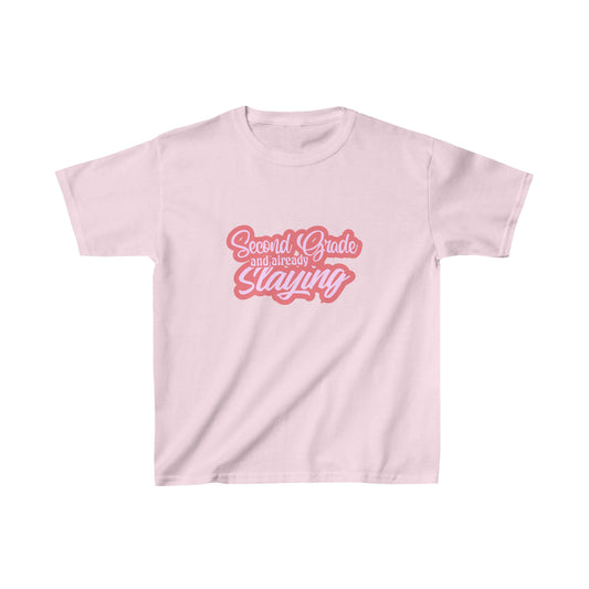 Slaying in Second Grade Shirt | School Kids Heavy Cotton™ Tee