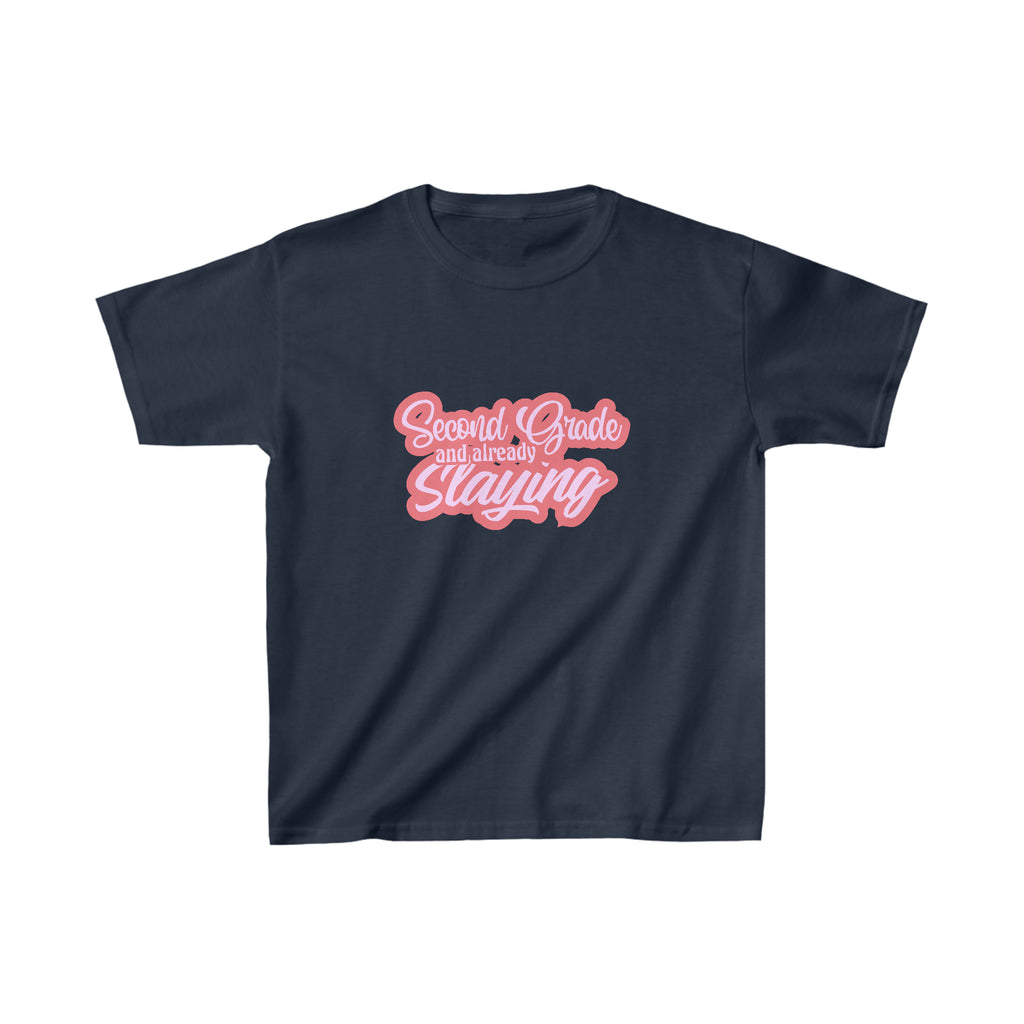 Slaying in Second Grade Shirt | School Kids Heavy Cotton™ Tee