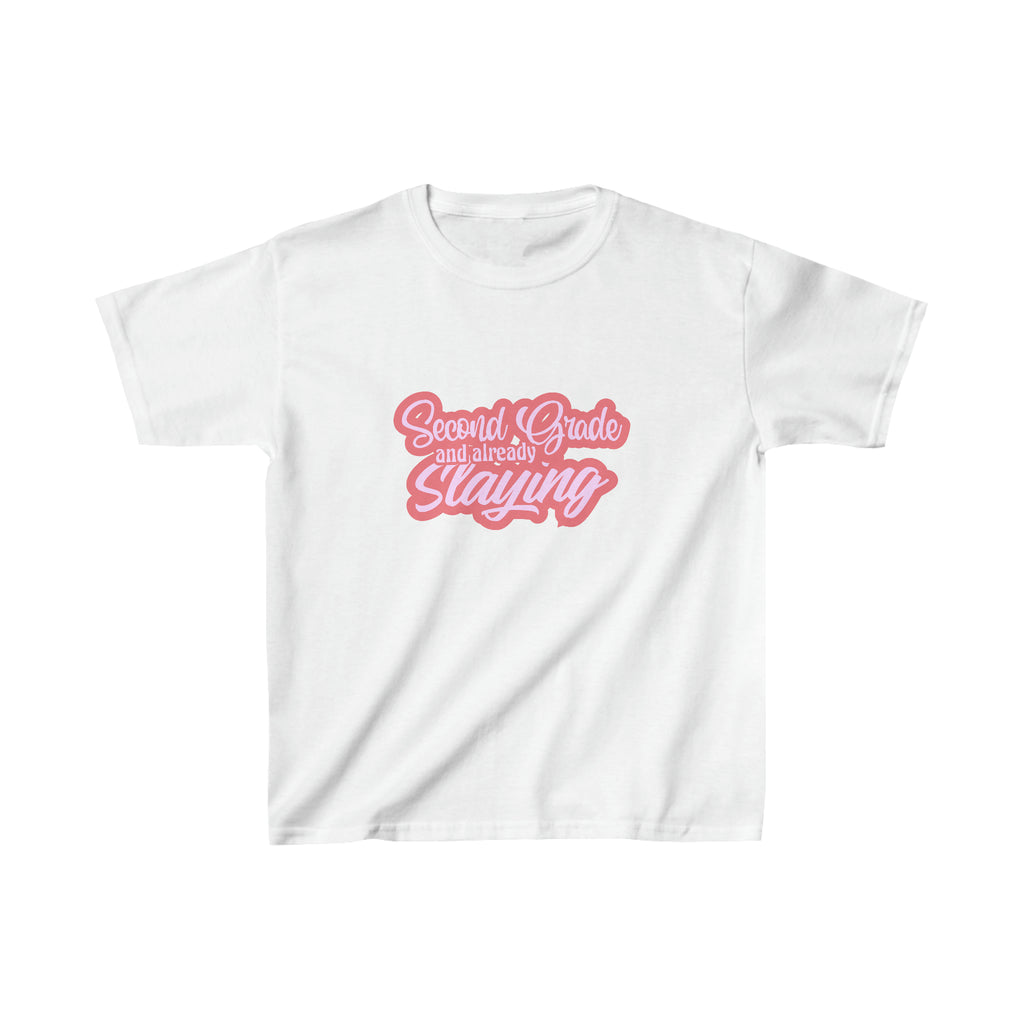 Slaying in Second Grade Shirt | School Kids Heavy Cotton™ Tee