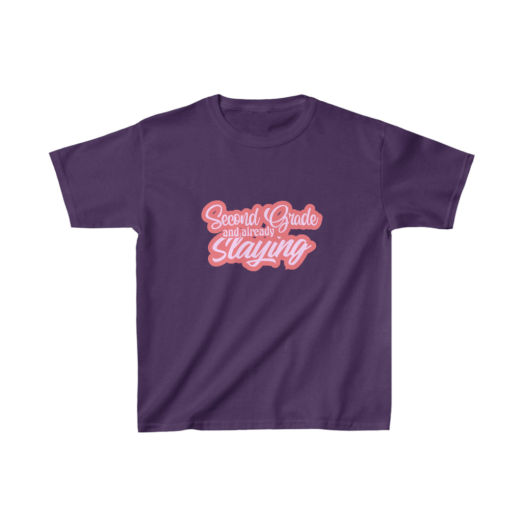 Slaying in Second Grade Shirt | School Kids Heavy Cotton™ Tee