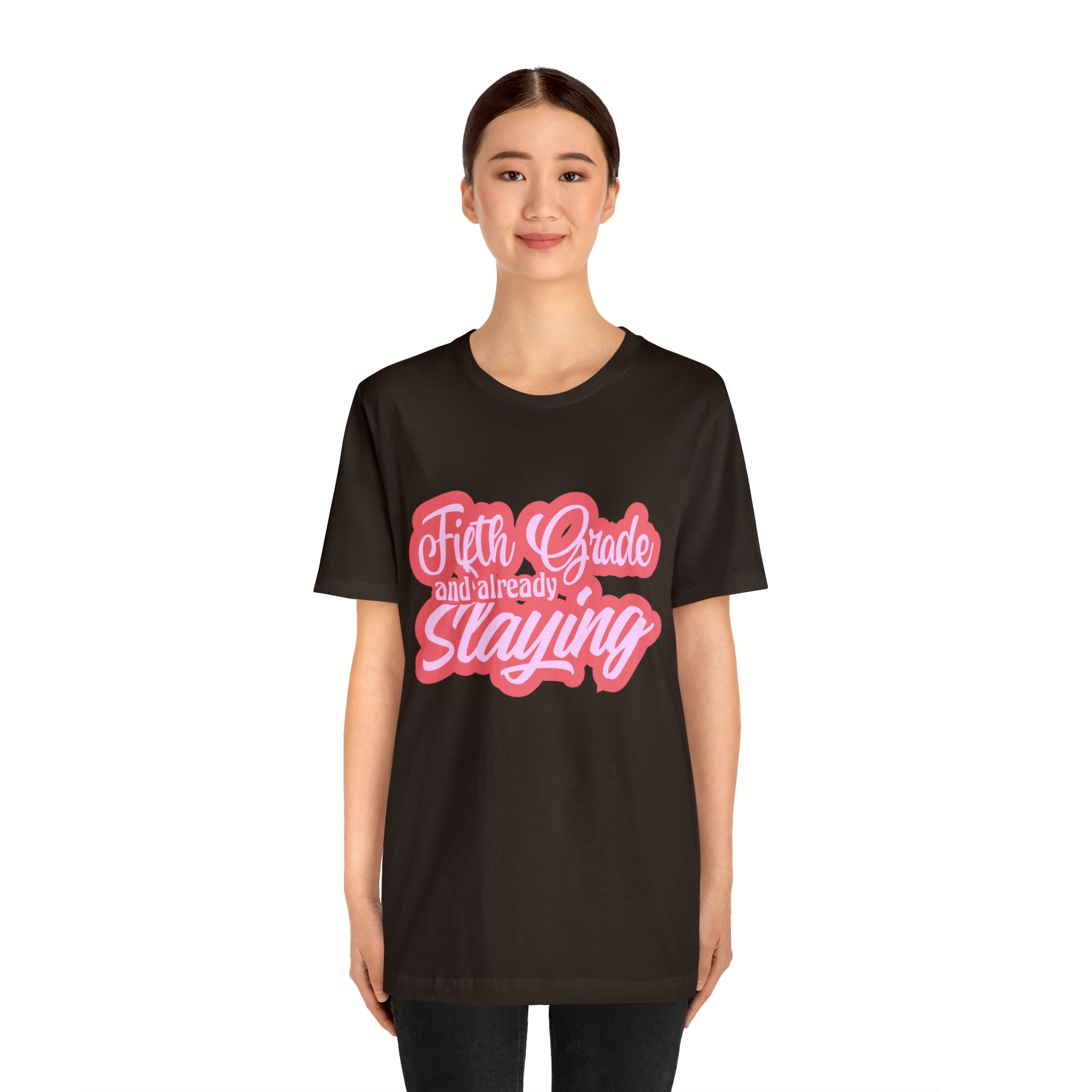 Slaying in Fifth Grade Shirt | Pink School Unisex T-Shirt