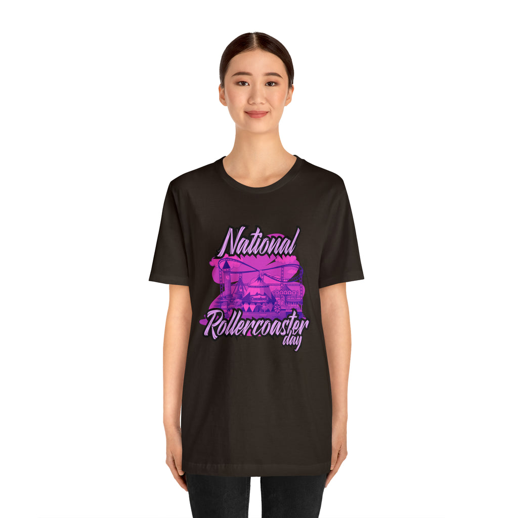 National Rollercoaster Day Pink Shirt | Carnival Ride T-Shirt