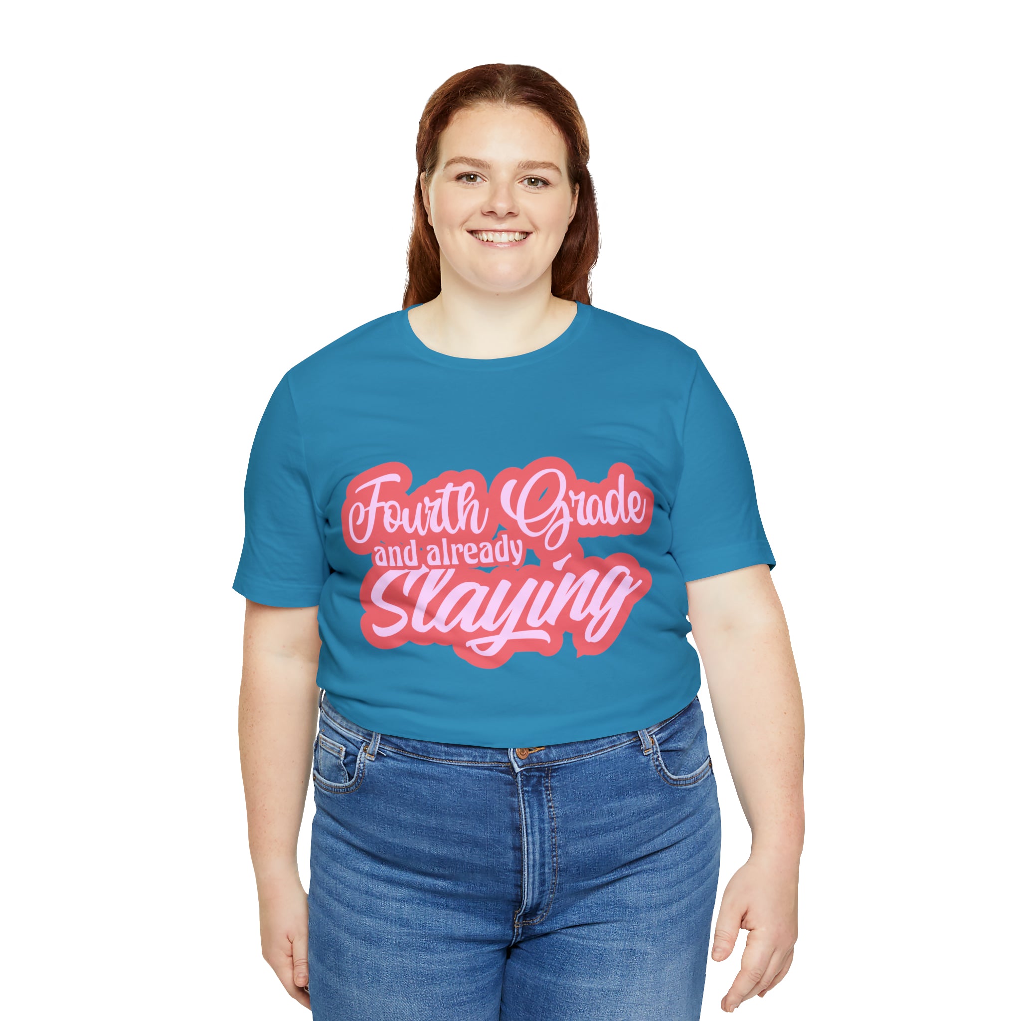 Slaying in Fourth Grade Shirt | Pink School Unisex T-Shirt