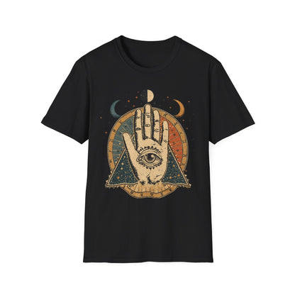 Mystic Palmistry T-Shirt — Celestial Hand with All-Seeing Eye