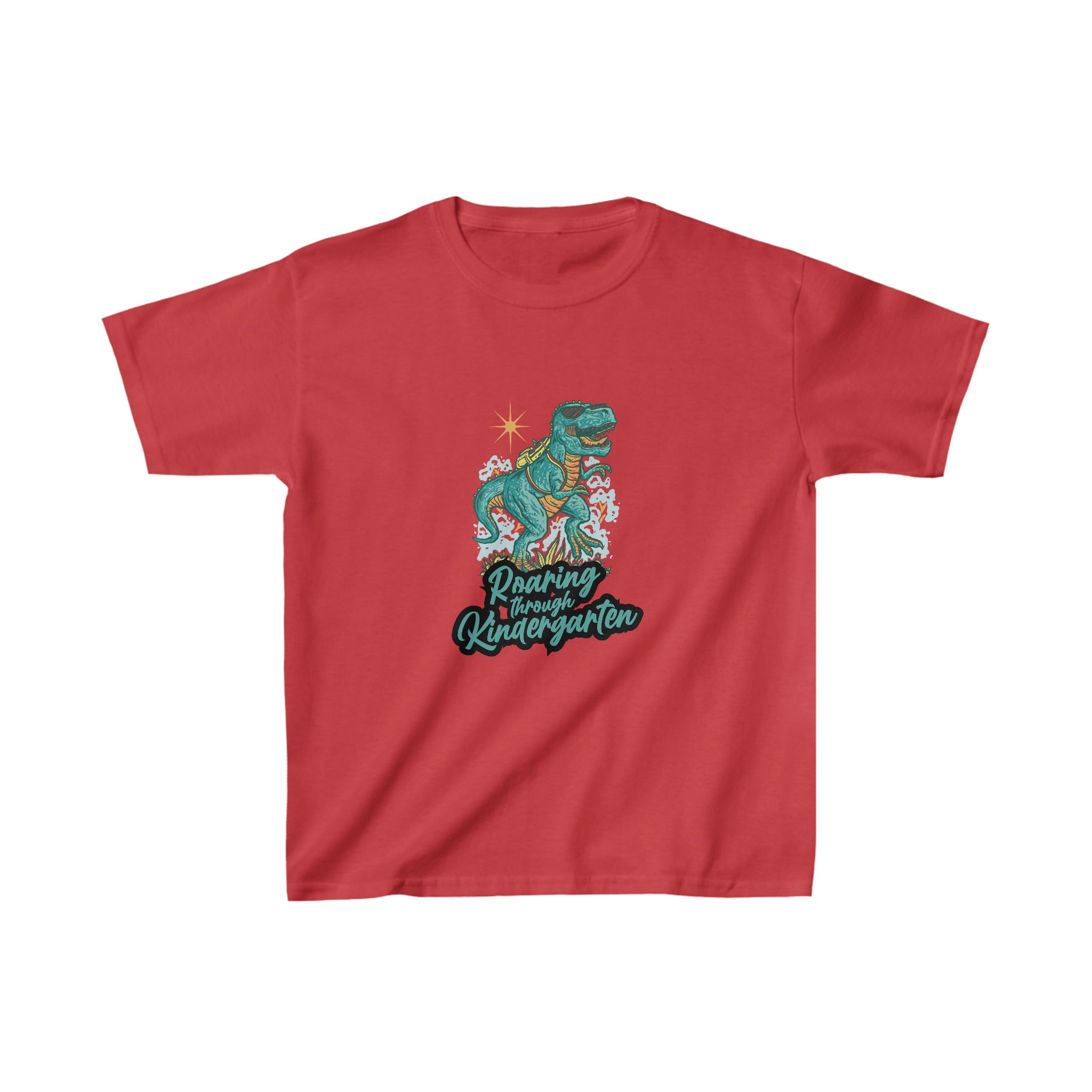 Dinosaur Roaring Through School 6 | School Kindergarten Kids Heavy Cotton™ Tee