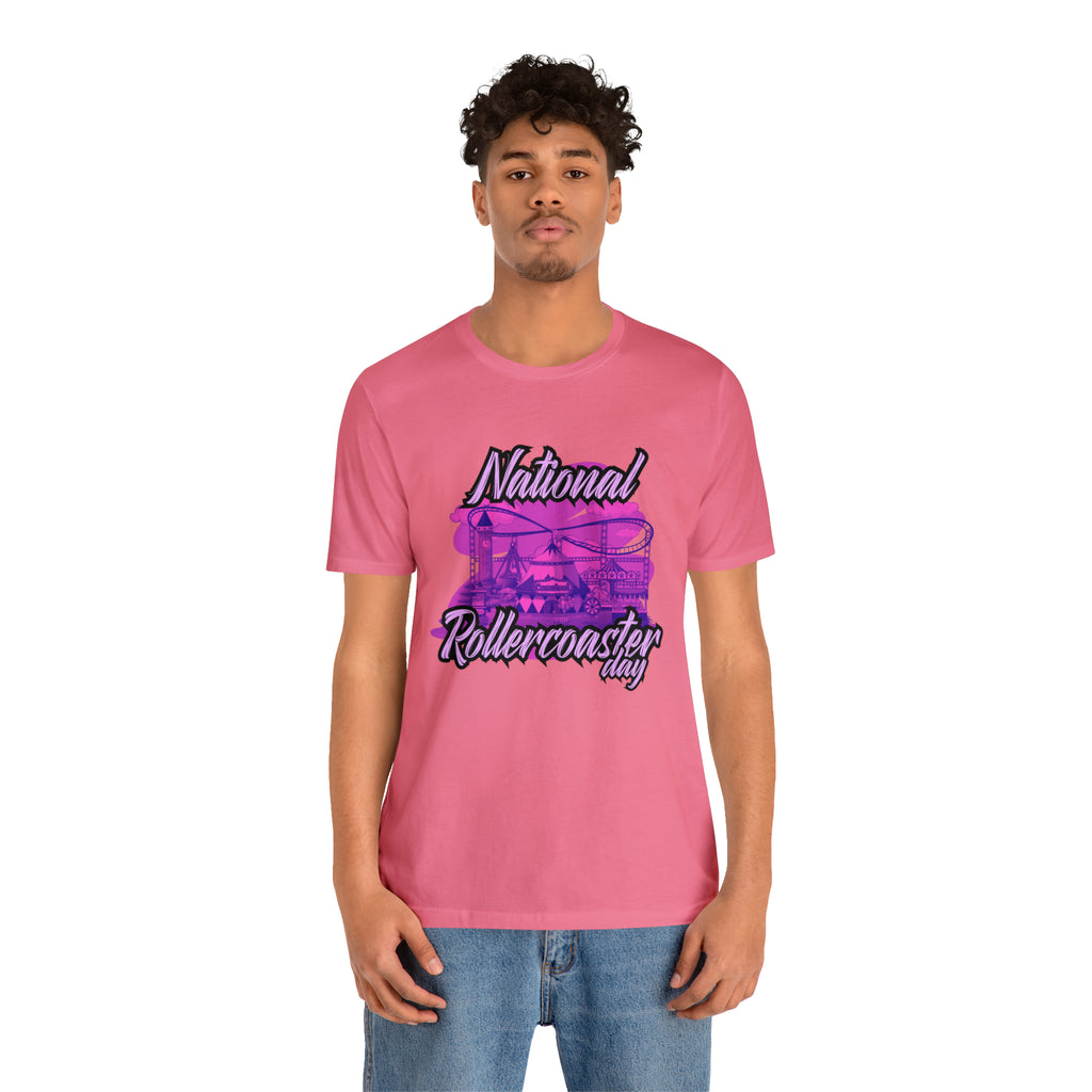 National Rollercoaster Day Pink Shirt | Carnival Ride T-Shirt