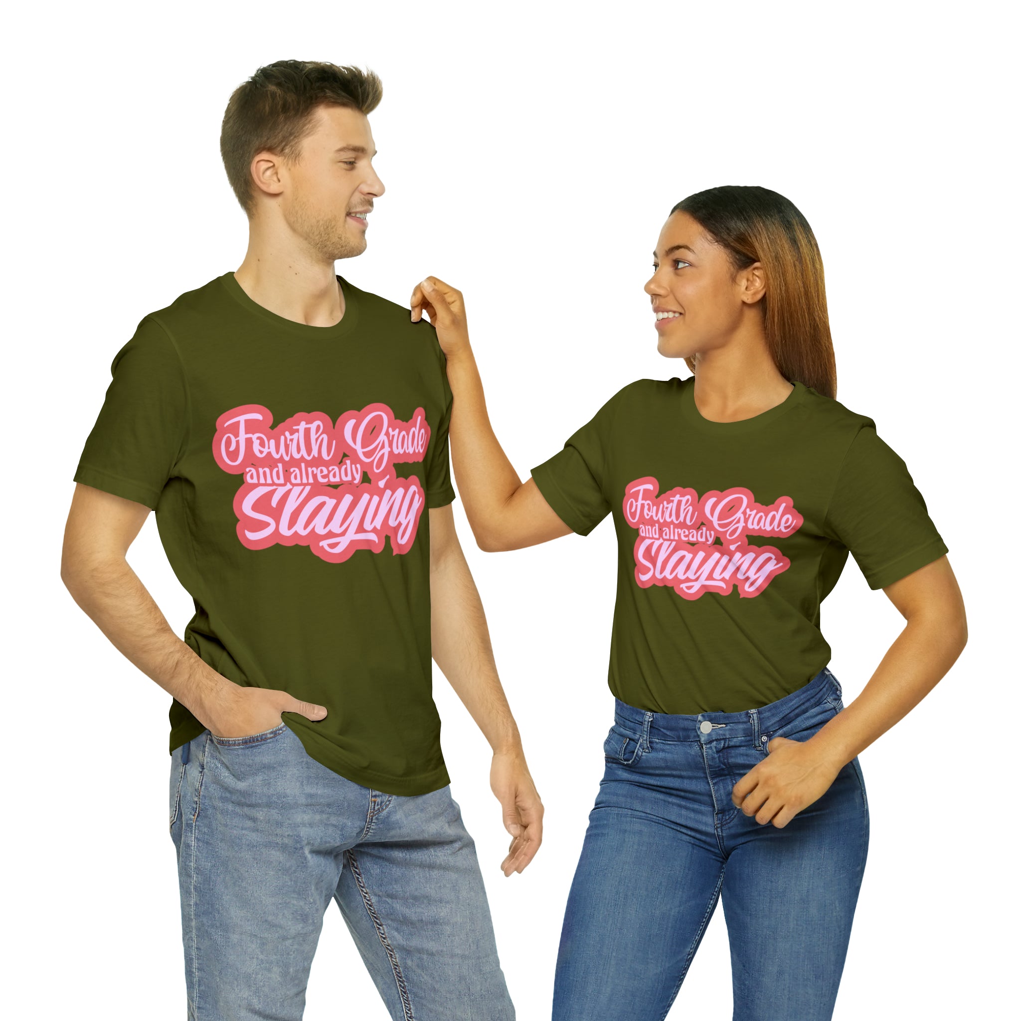 Slaying in Fourth Grade Shirt | Pink School Unisex T-Shirt