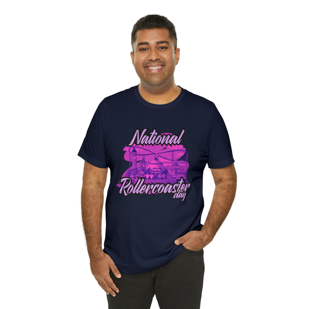 National Rollercoaster Day Pink Shirt | Carnival Ride T-Shirt
