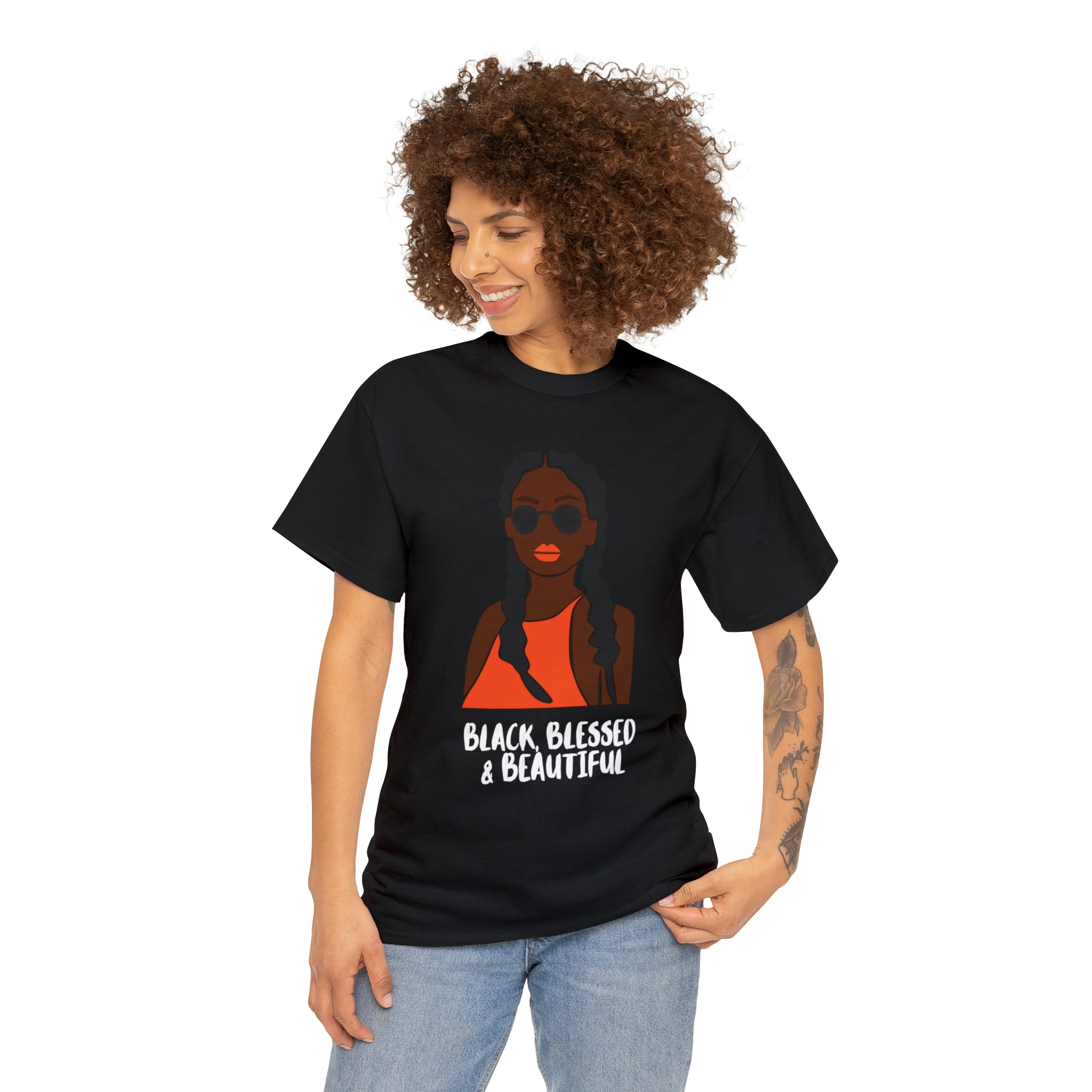 Black Blessed And Beautiful Shirt | Empowered & Beautiful Cotton T-shirt