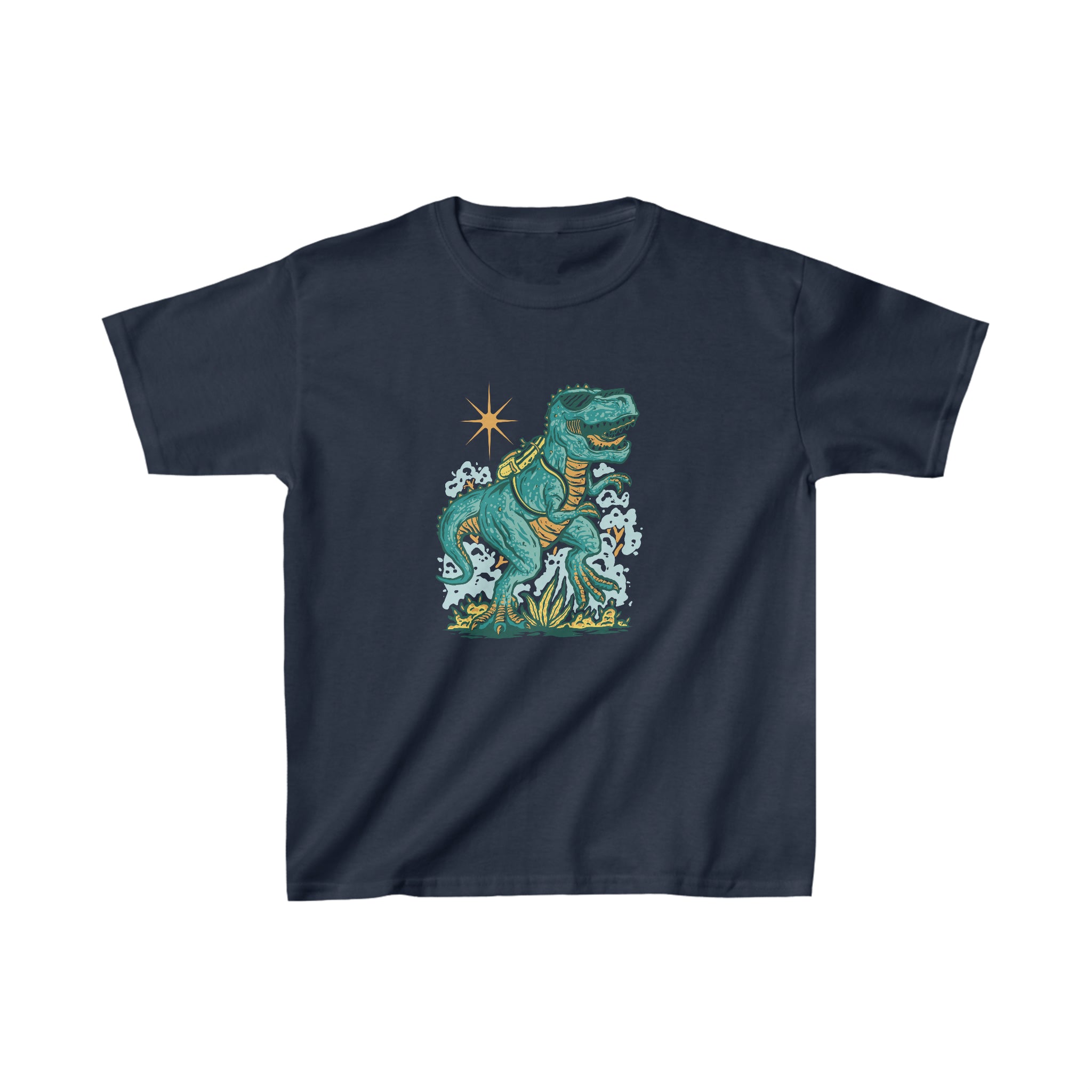 Dinosaur Roaring Through School | School Kids Heavy Cotton™ Tee