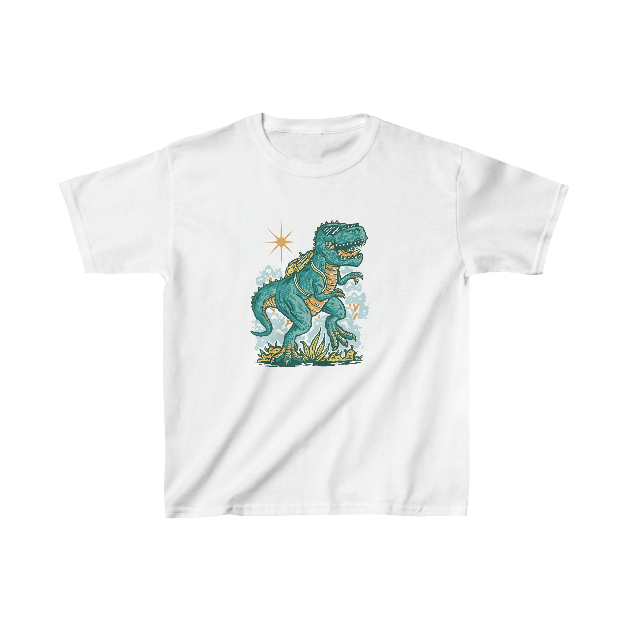 Dinosaur Roaring Through School | School Kids Heavy Cotton™ Tee