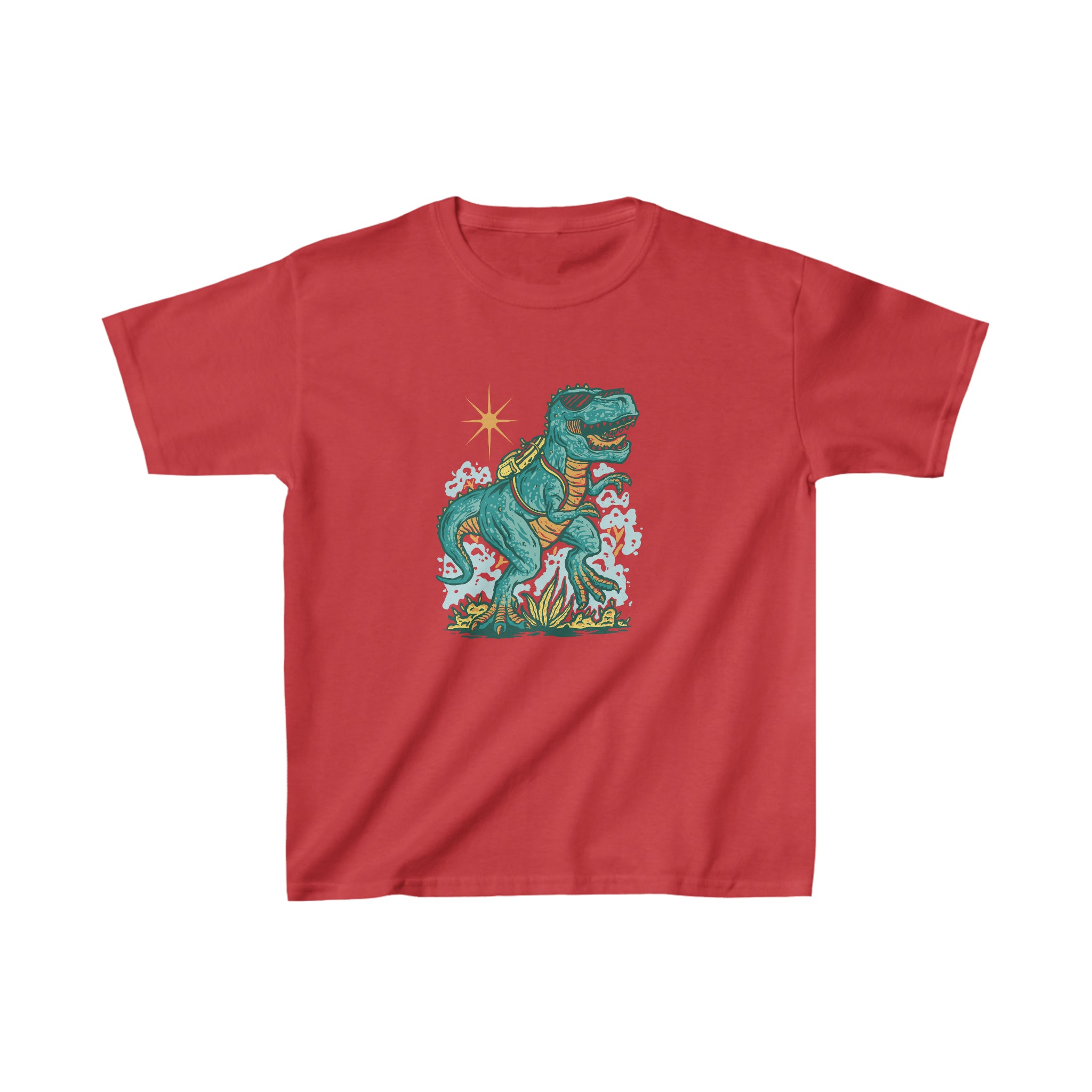 Dinosaur Roaring Through School | School Kids Heavy Cotton™ Tee