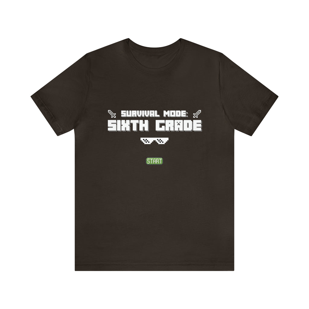 Sixth Grade Survival Mode Shirt | Minecraft School Unisex T-Shirt