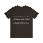 Absent Excuse Letter School Shirt | Hilarious Sick Letter Statement T-Shirt