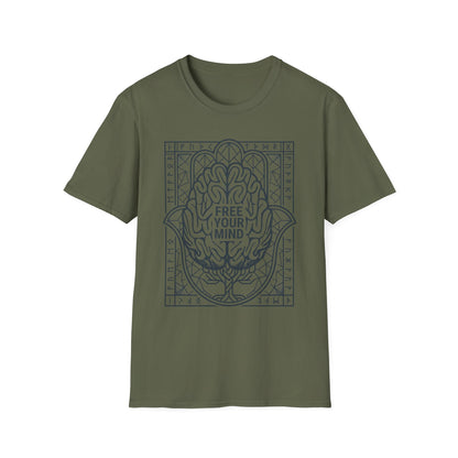 Free Your Mind T-Shirt — Mandala Brain Meditation Tee