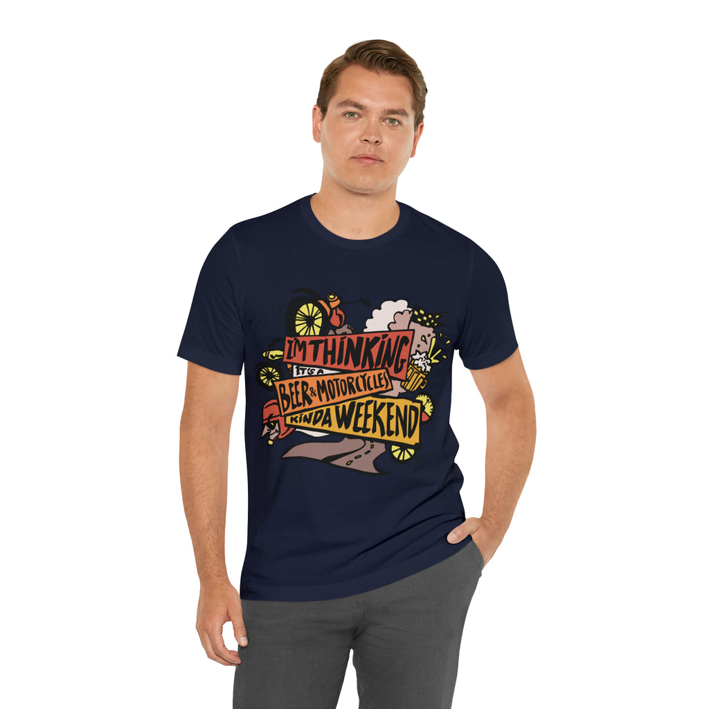Beer and Motorcycle Shirt | Drink Beer Unisex T-Shirt