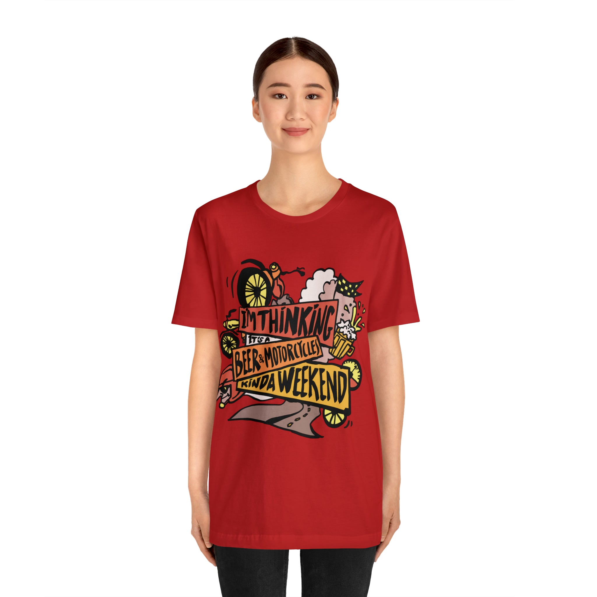 Beer and Motorcycle Shirt | Drink Beer Unisex T-Shirt