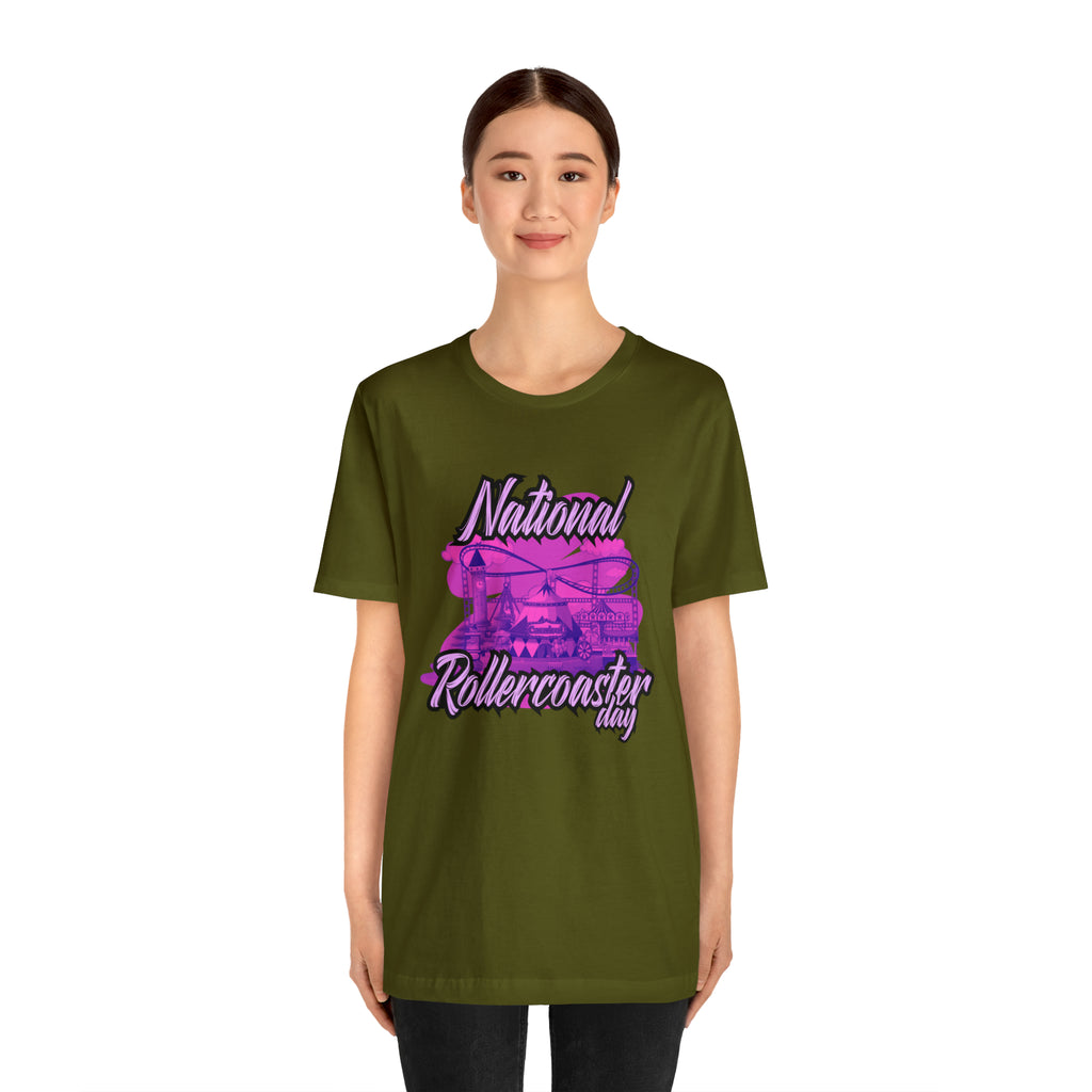 National Rollercoaster Day Pink Shirt | Carnival Ride T-Shirt