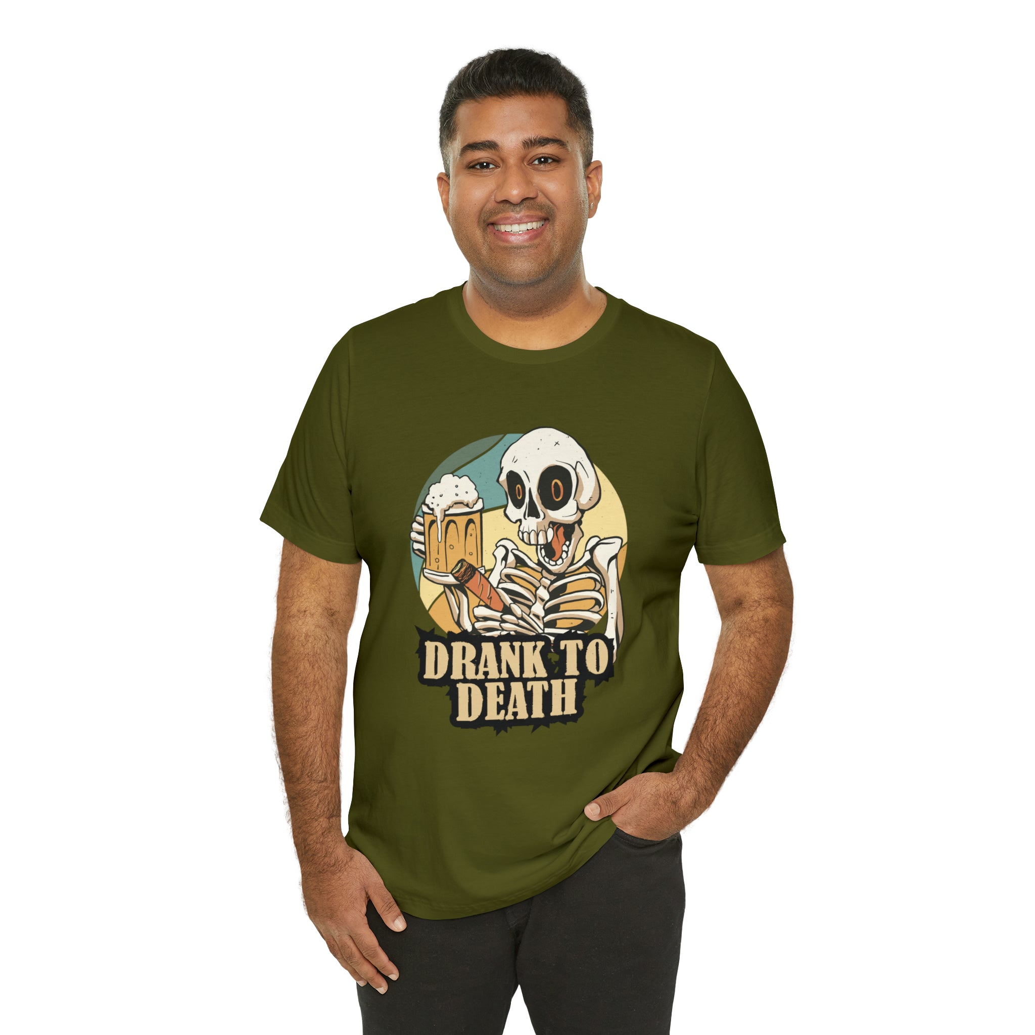 Skeleton Drank to Death Shirt | Drink Beer Unisex T-Shirt