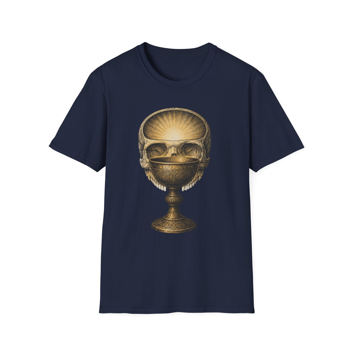 Golden Skull Chalice T-Shirt — Mystical Occult Graphic Tee