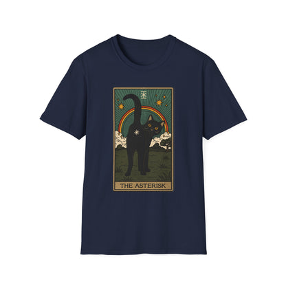The Asterisk Tarot Cat T-Shirt — Retro Rainbow Black Cat Graphic Tee