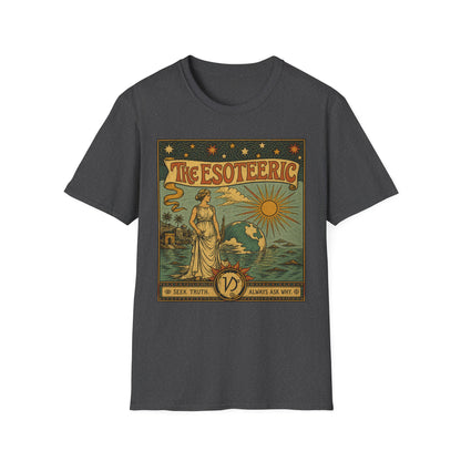Esoteric Vintage Graphic T‑Shirt — 'The Esoteric' Retro Sun & Mystical Woman Design