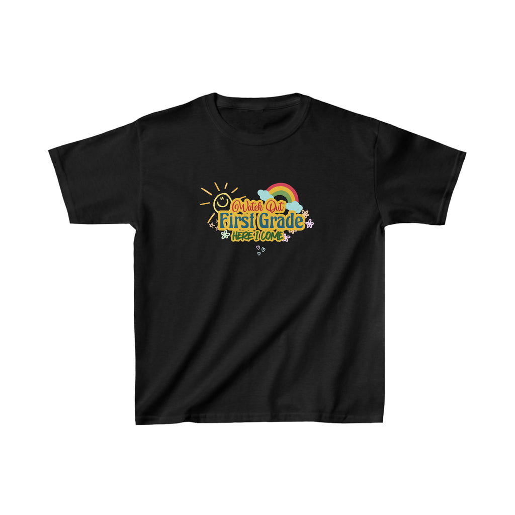 Watch Out First Grade Shirt | School Kids Heavy Cotton™ Tee