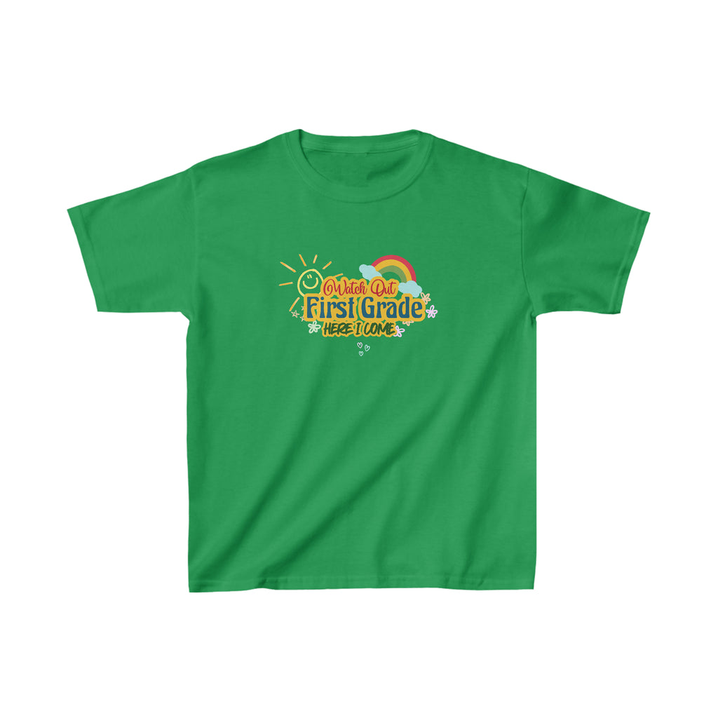 Watch Out First Grade Shirt | School Kids Heavy Cotton™ Tee