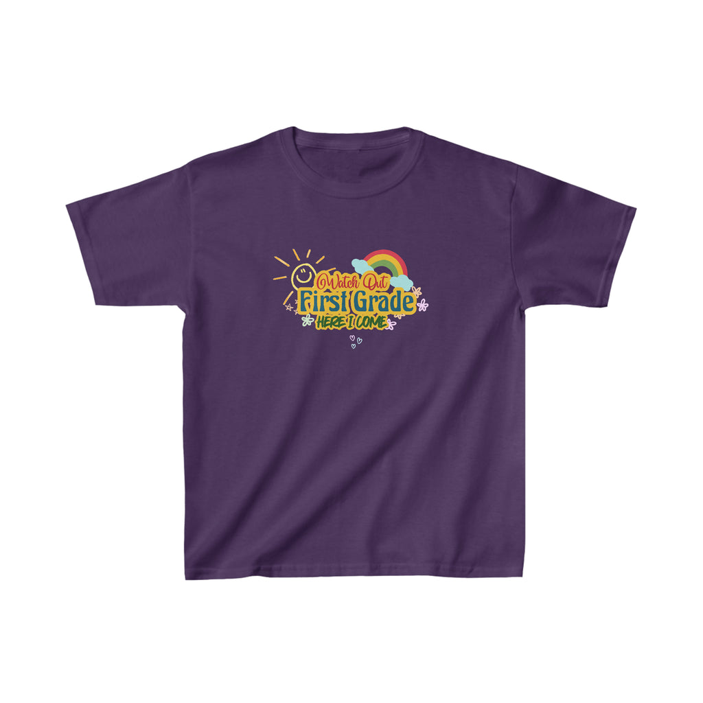 Watch Out First Grade Shirt | School Kids Heavy Cotton™ Tee