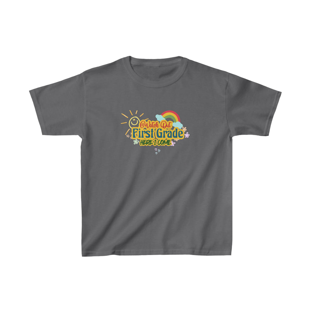 Watch Out First Grade Shirt | School Kids Heavy Cotton™ Tee