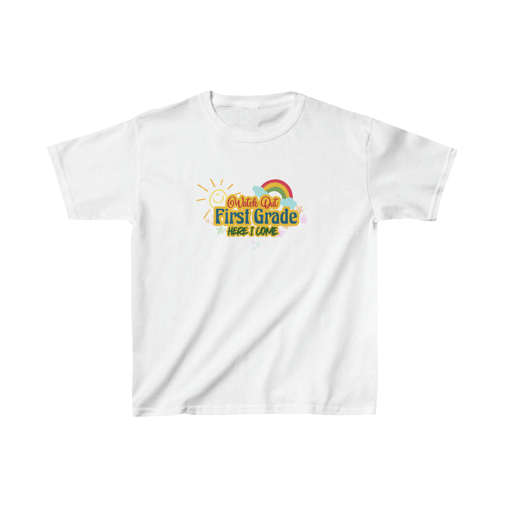 Watch Out First Grade Shirt | School Kids Heavy Cotton™ Tee