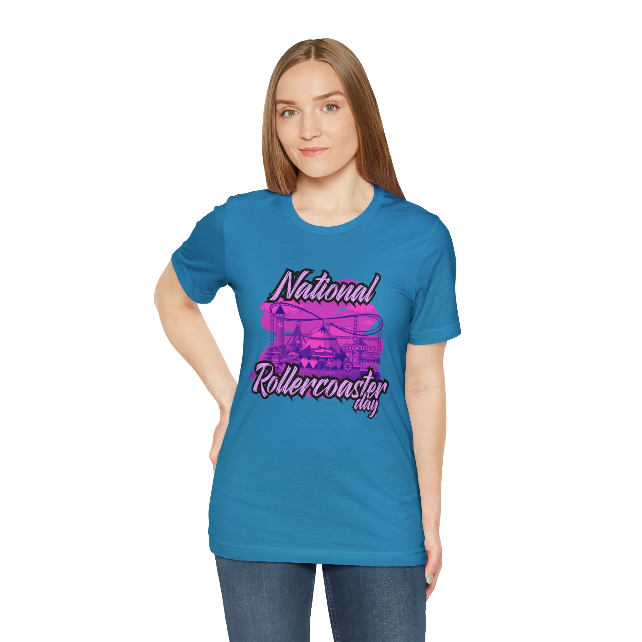 National Rollercoaster Day Pink Shirt | Carnival Ride T-Shirt