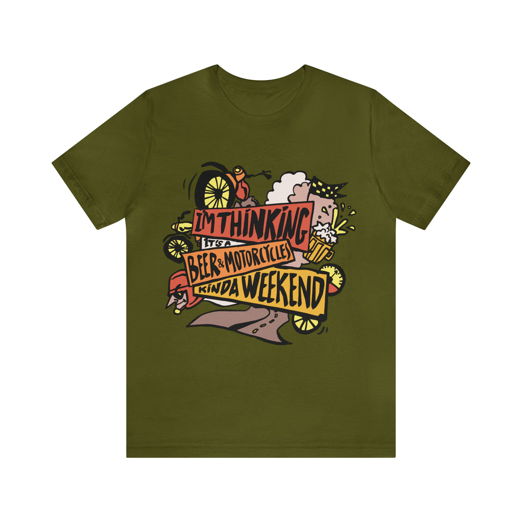Beer and Motorcycle Shirt | Drink Beer Unisex T-Shirt