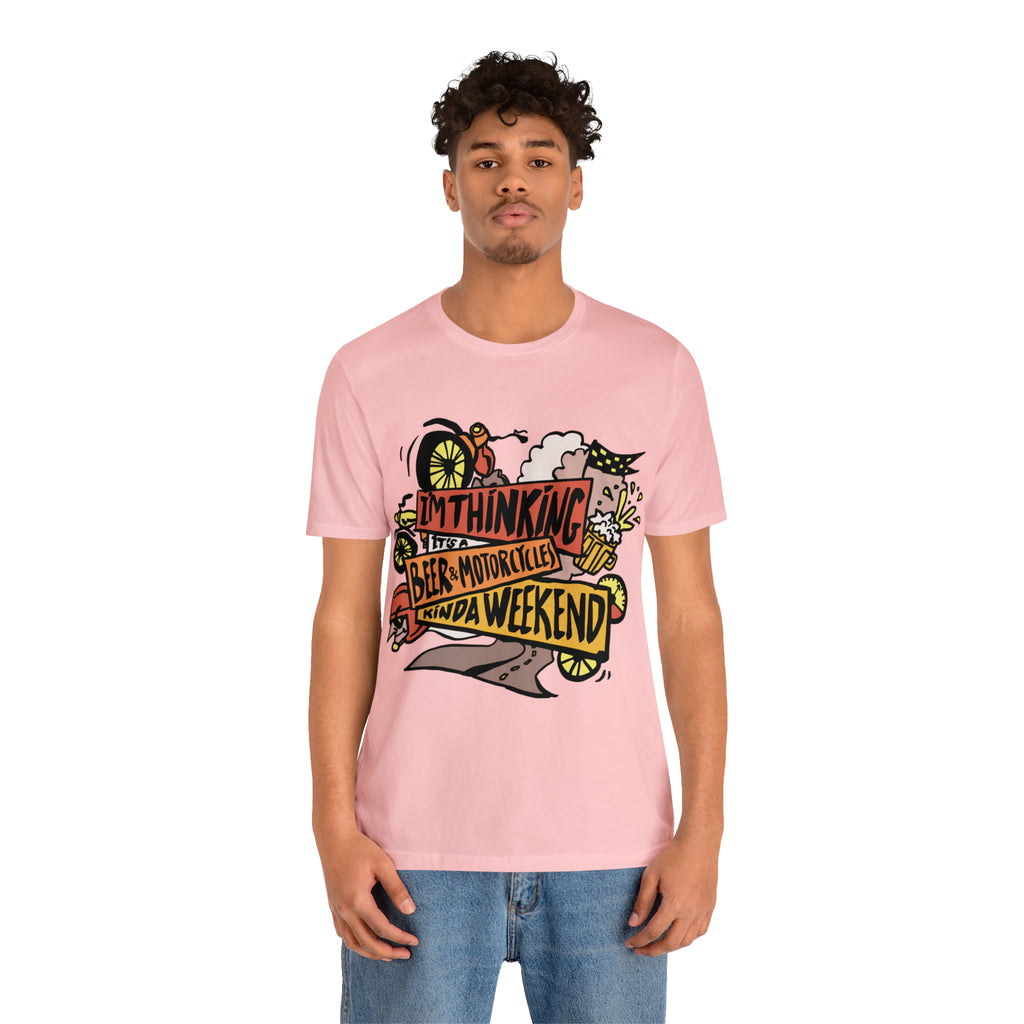 Beer and Motorcycle Shirt | Drink Beer Unisex T-Shirt
