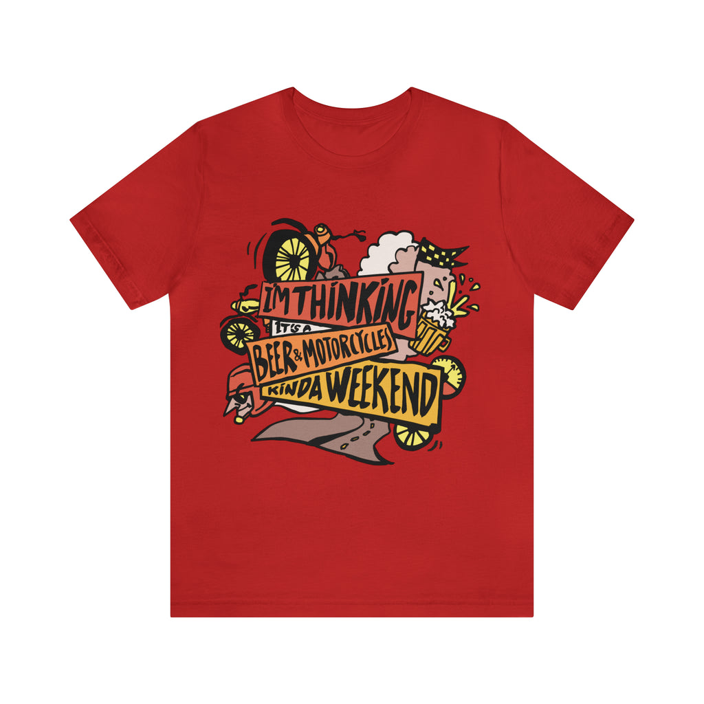 Beer and Motorcycle Shirt | Drink Beer Unisex T-Shirt