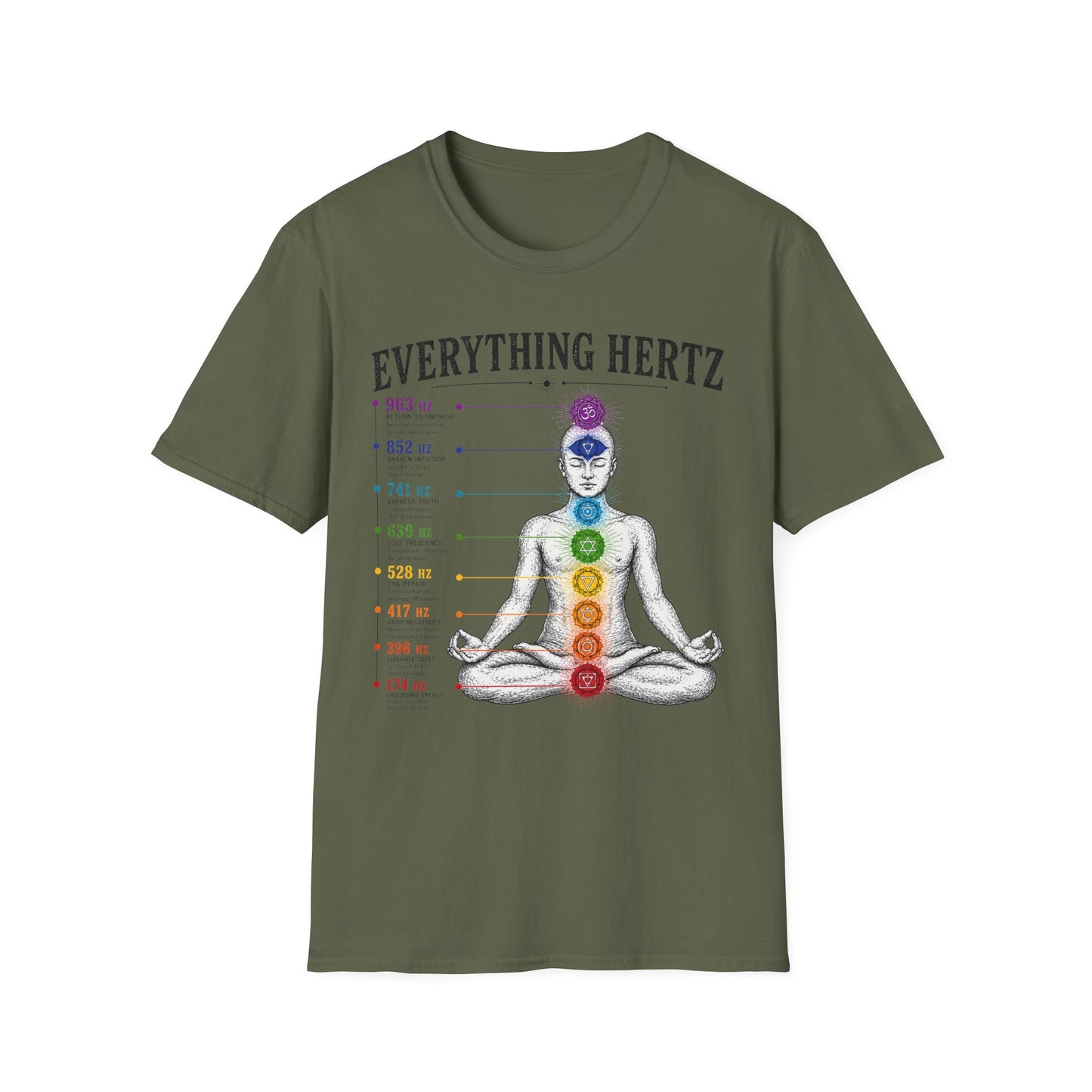 Chakra Frequency T-Shirt — "Everything Hertz" Meditation Tee