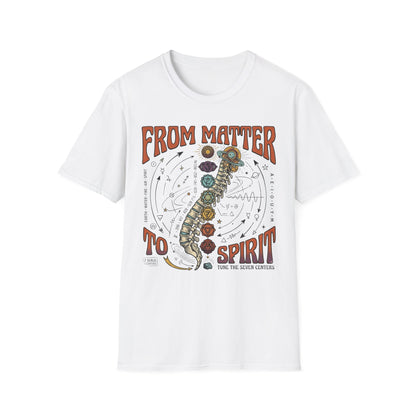 Spiritual Chakra Spine Graphic Tee—From Matter to Spirit T-Shirt