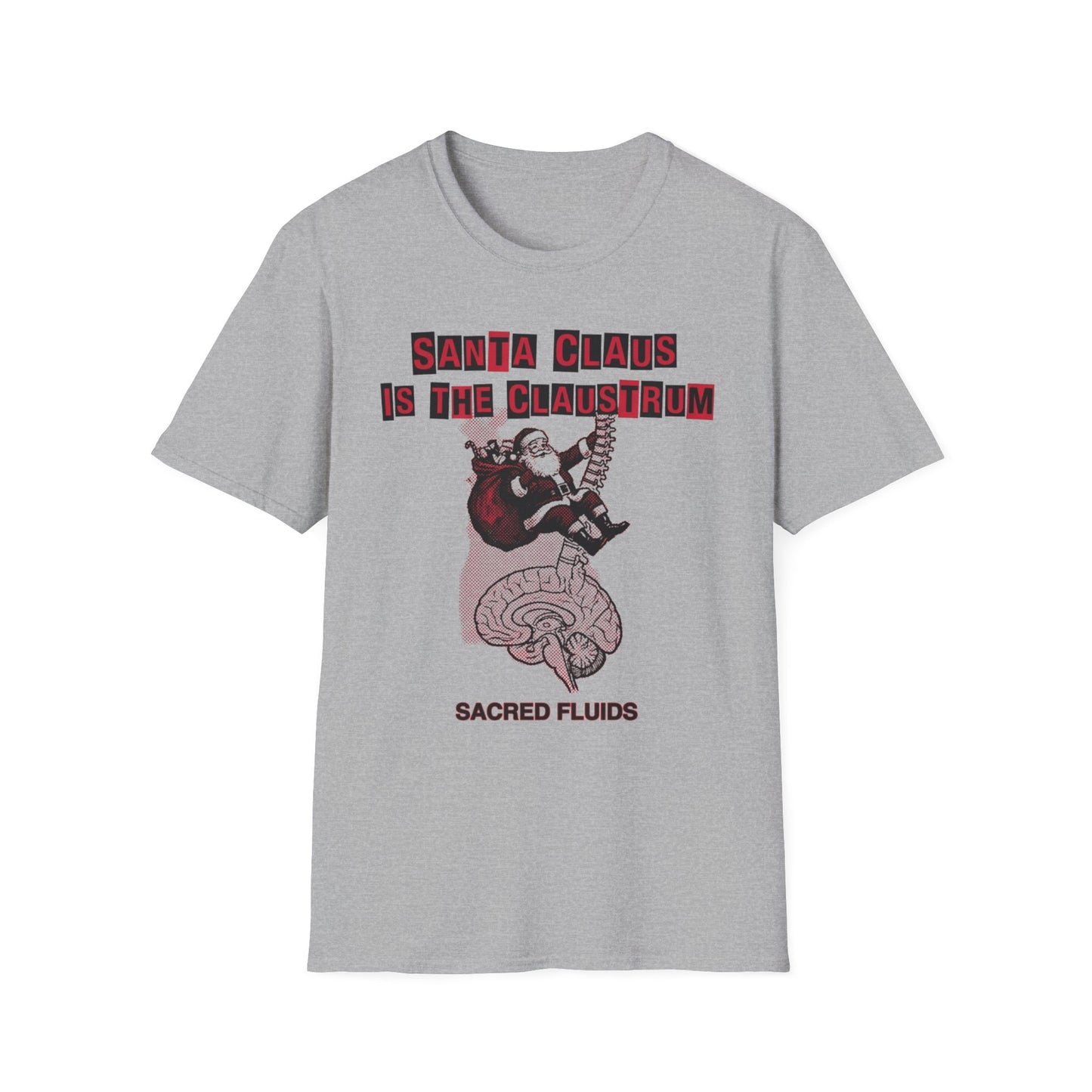 Santa Claus Is The Claustrum T-Shirt — Retro Anatomical Christmas Tee