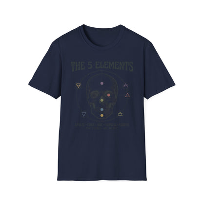 The 5 Elements Graphic T‑Shirt — Mystic Skull Elemental Symbols Tee