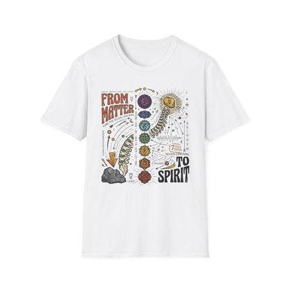 Chakra Spine T‑Shirt — "From Matter to Spirit" Spiritual Energy Tee