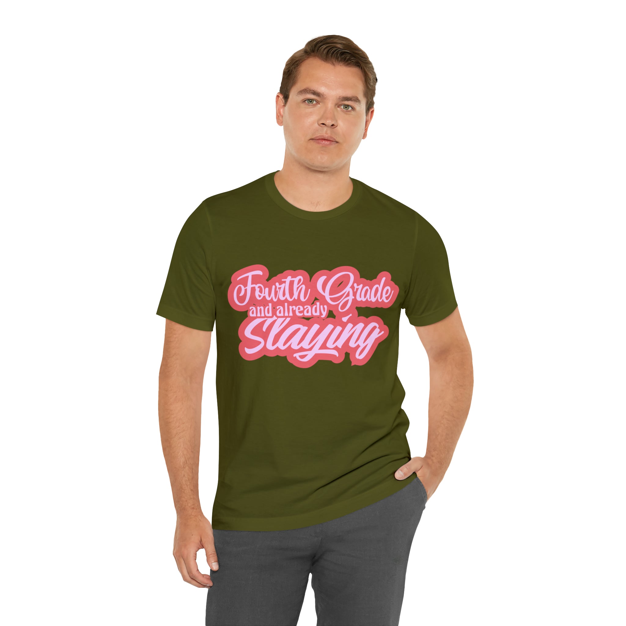 Slaying in Fourth Grade Shirt | Pink School Unisex T-Shirt