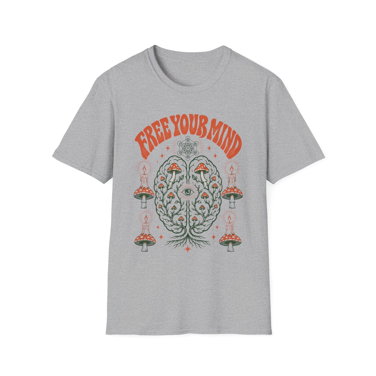 Free Your Mind T-Shirt — Retro Psychedelic Mushroom Graphic Tee