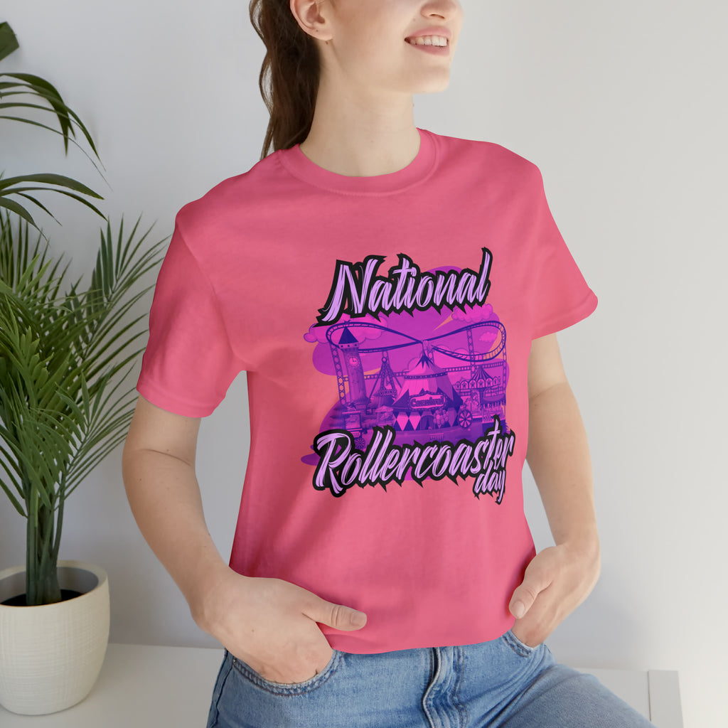 National Rollercoaster Day Pink Shirt | Carnival Ride T-Shirt