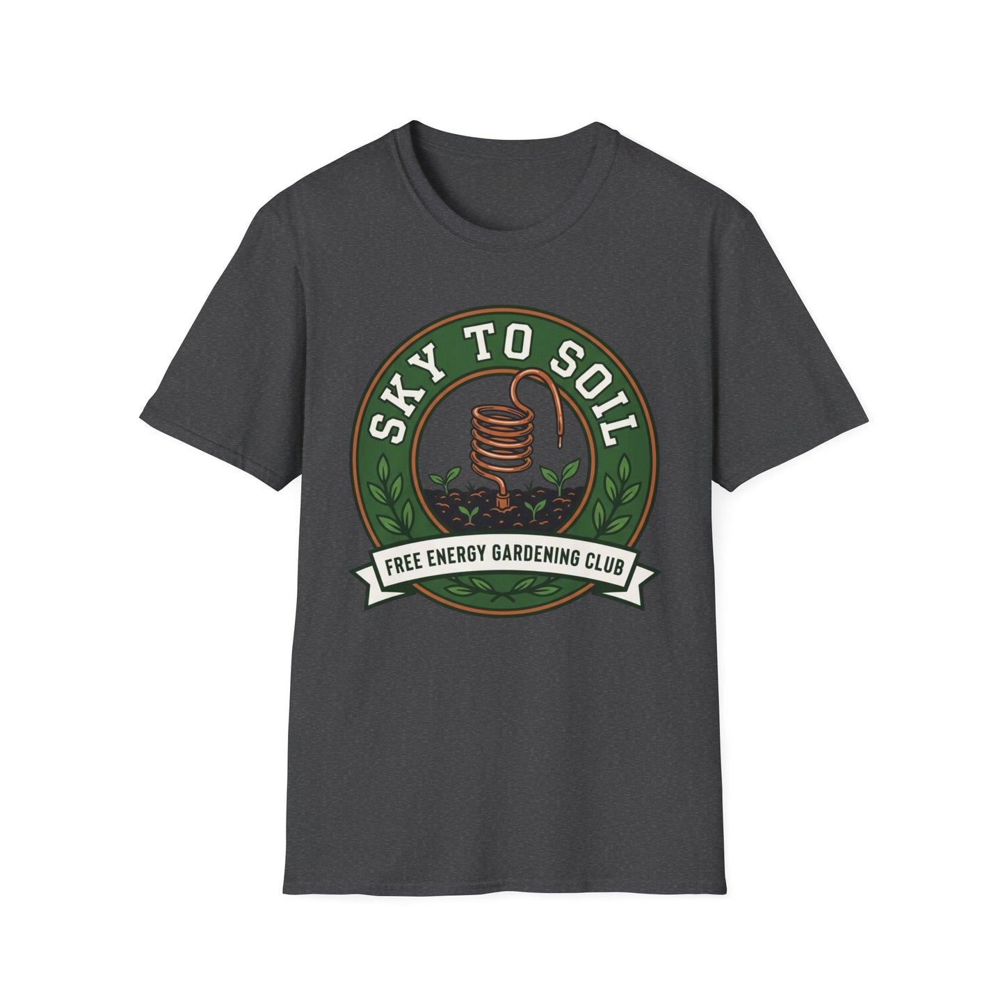 Sky to Soil Gardening T-Shirt — 'Sky to Soil' Local Energy Gardening Club Tee