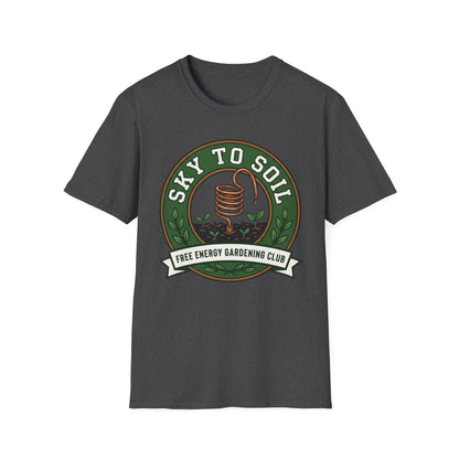Sky to Soil Gardening T-Shirt — 'Sky to Soil' Local Energy Gardening Club Tee