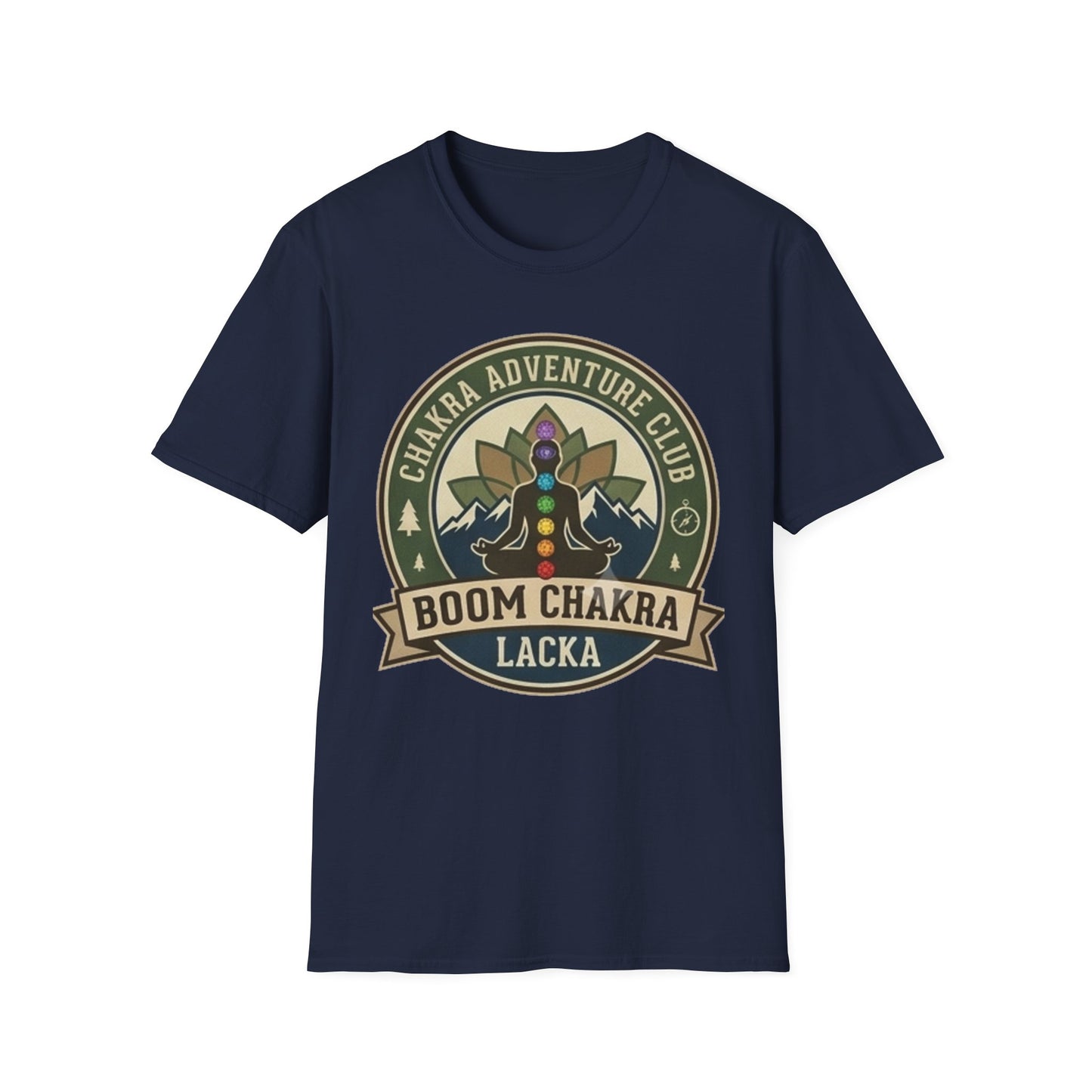 Chakra Adventure Club T‑Shirt — 'Boom Chakra Lacka' Spiritual Hiking Graphic