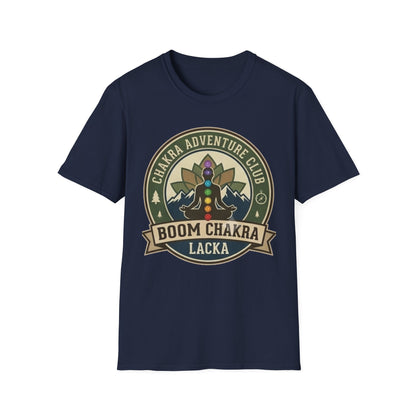 Chakra Adventure Club T‑Shirt — 'Boom Chakra Lacka' Spiritual Hiking Graphic