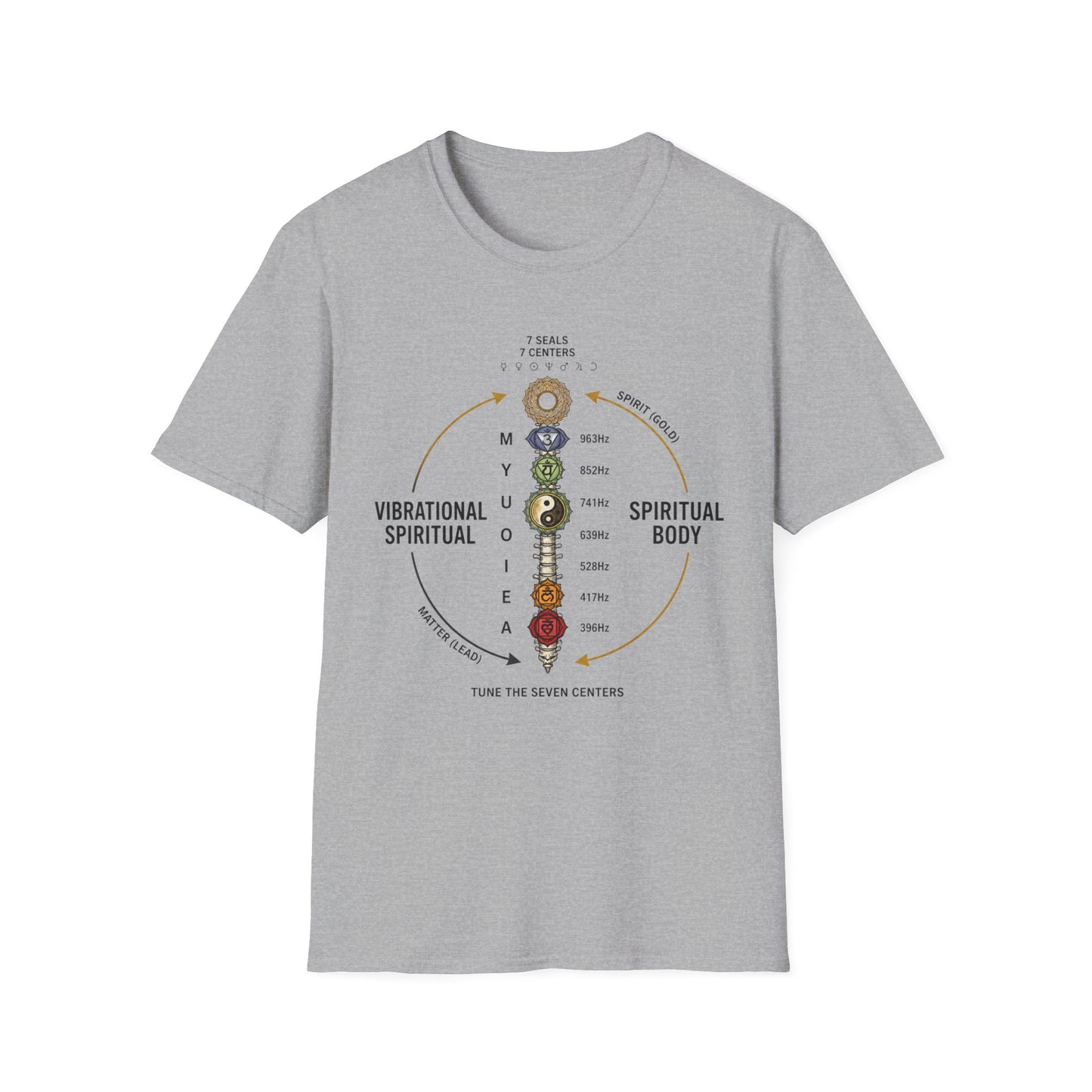 Chakra Alignment T-Shirt — 7 Seals 7 Centers Spiritual Energy Tee